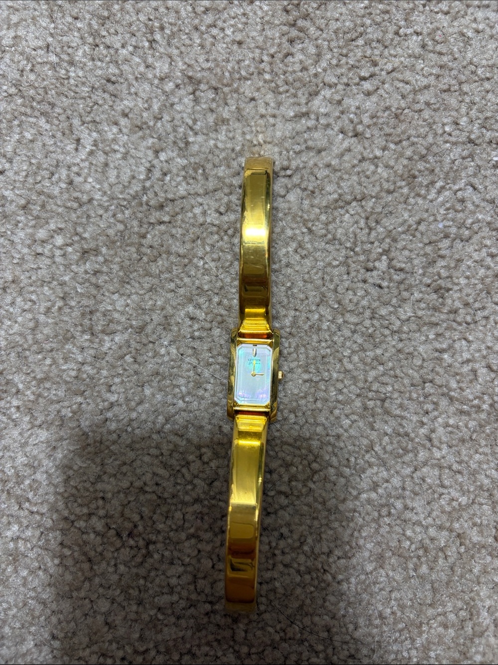 Gold Tone Ladies Bracelet Watch with Mother-of-Pearl Dial 7 1/2 inches.